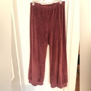 Suzi Kondi Velour Wideleg Harem Pants sz Medium in Rose Pink